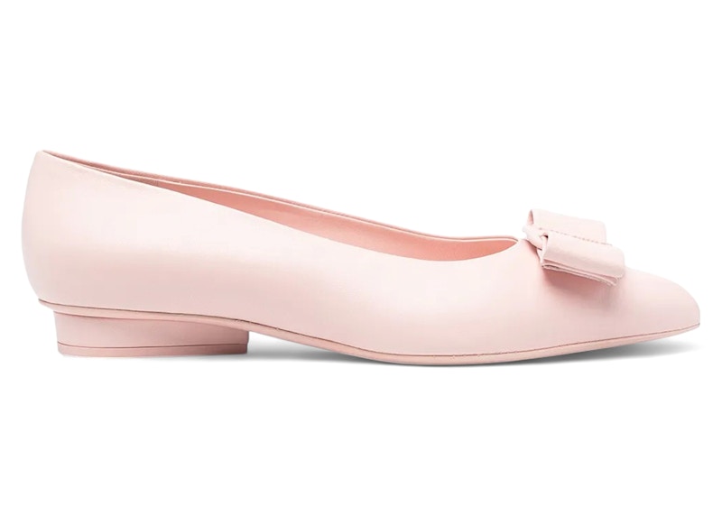 Ferragamo ピンク フラットシューズ FERRAGAMO フェラガモ バレエシューズ リボン 靴 Salvatore