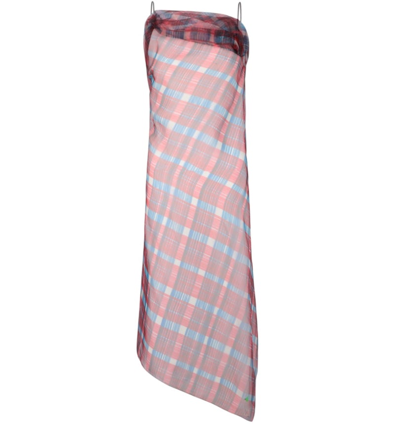 Ferragamo Women's Plaid Asymmetrical Dress Red - US Ferragamo Women's Plaid Asymmetrical Dress Red - US