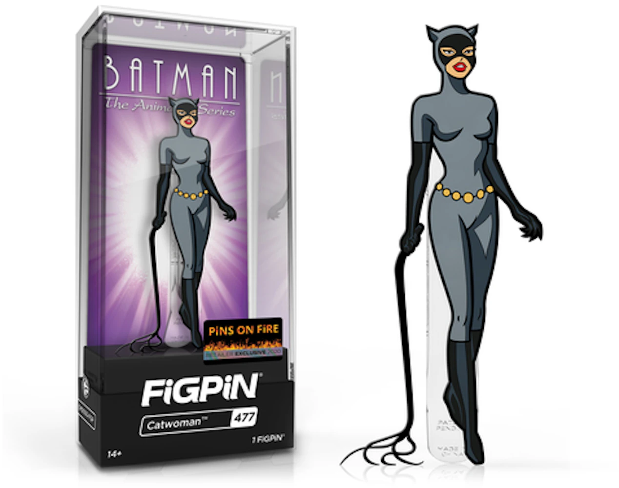 FiGPiN Batman The Animated Series Catwoman Pins On Fire Exclusive Pin #477  - US
