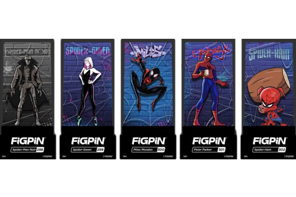 FiGPiN Spiderman Into The Spiderverse Set NYCC 2019 Exclusive Pins #298-302