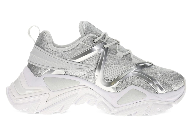 FILA Pre-owned Electrove 3 (women's) Sneakers In Metallic Silver/grey/white In Multi