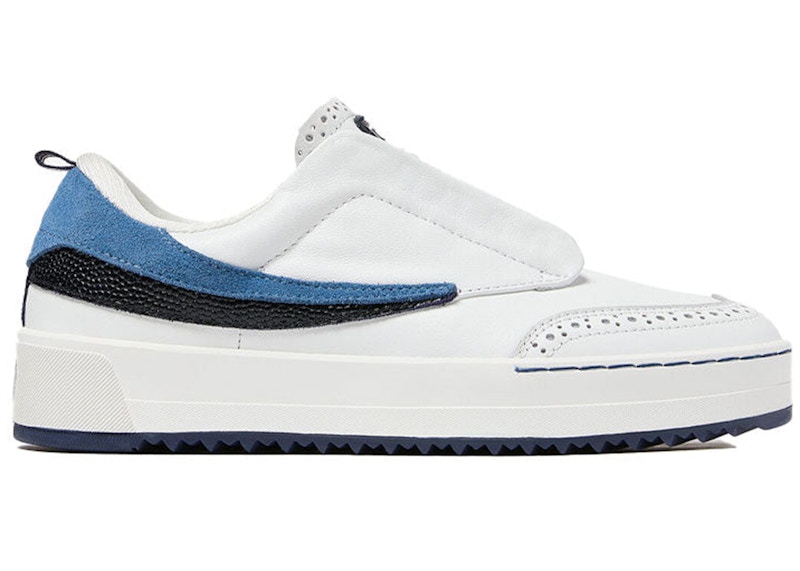 Pre-owned Fila Sanati Sl Navy (women's) Sneakers In White/ Navy/coronet Blue