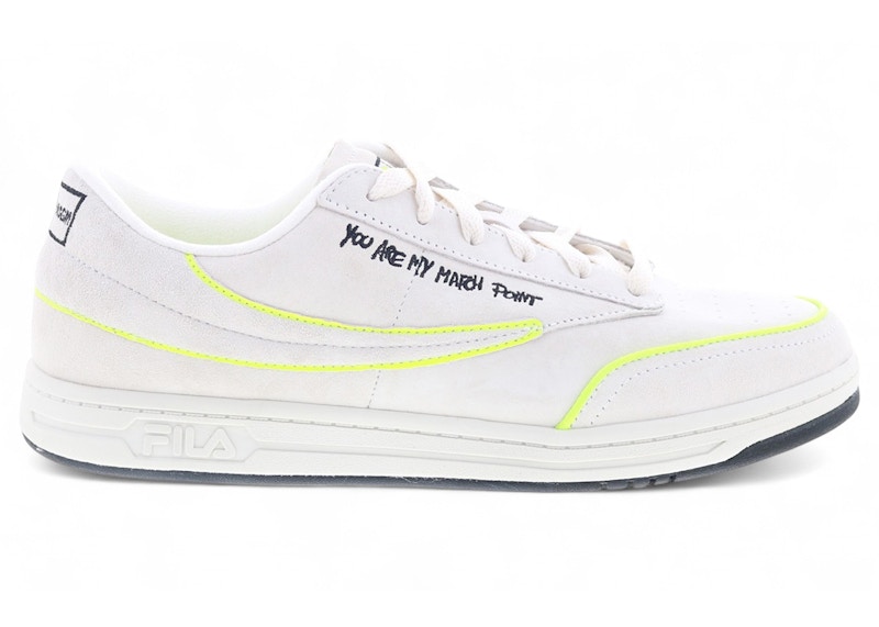 Pre-owned Fila Men's  Tennis 88 X Msgm You Are My Match Point Sneakers In White/black/lime
