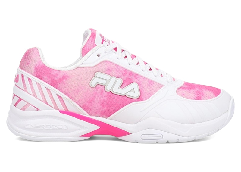 Pre-owned Fila Volley Zone (women's) Sneakers In Pink Glo/white/metallic Silver