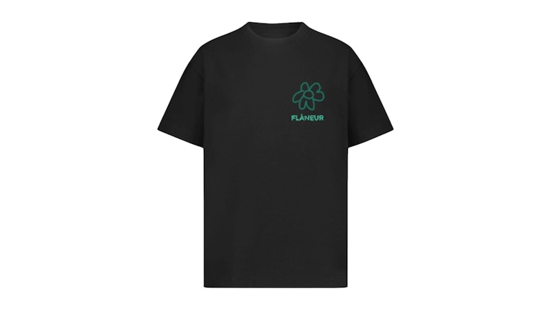 Pre-owned Flâneur Men's Flaneur Flower Doodle T-shirt In Black