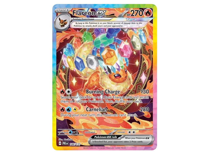 Pokemon Flareon ex 2025 Pokémon Scarlet & Violet Prismatic Evolutions Special Illustration Rare 146/131 Ungraded Trading Card