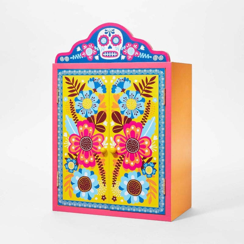 Flavia Z Drago Día de Muertos Wood Ofrenda Box with Mini Accessories