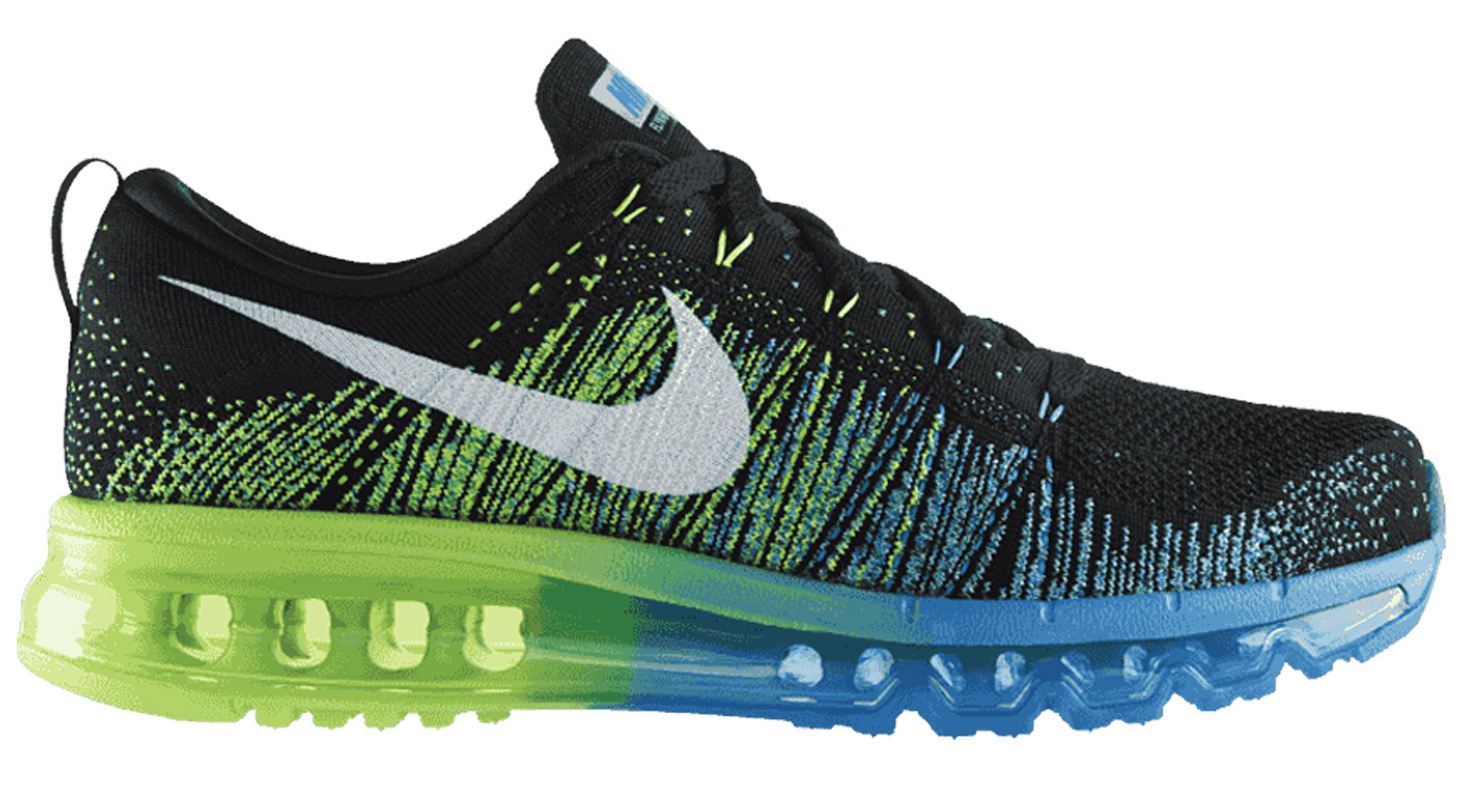 free flyknit blue and green