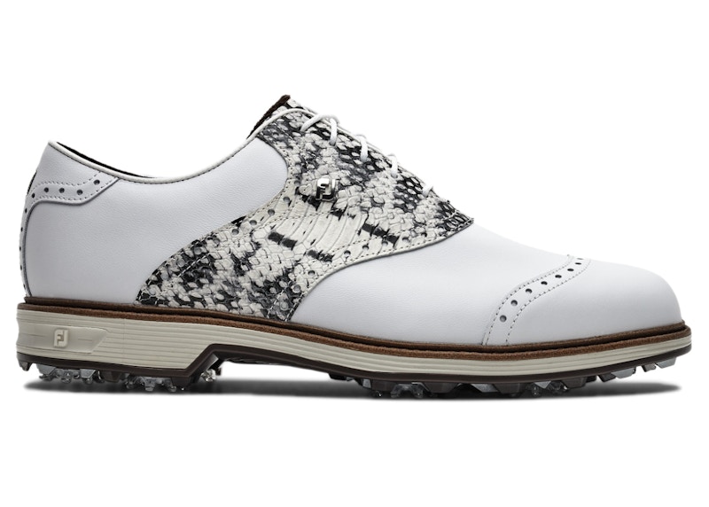 Pre-owned Footjoy Men's Premiere Series Wilcox Above Snakes Sneakers In White/snakeskin