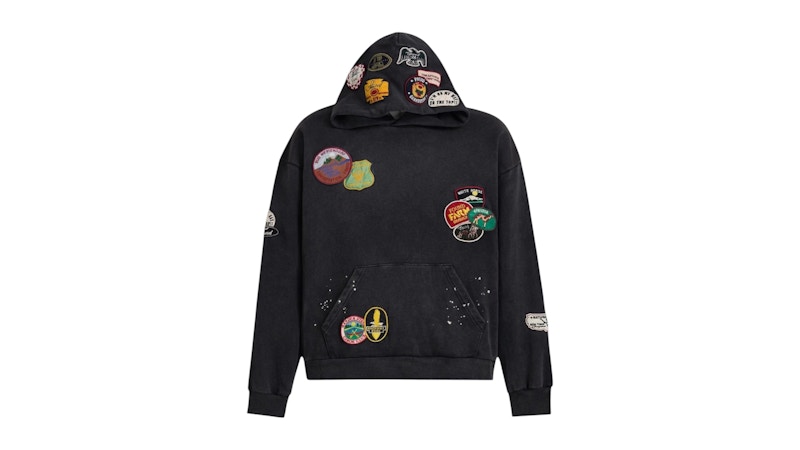 Hoodie Found Assorted Patchwork Schwarz