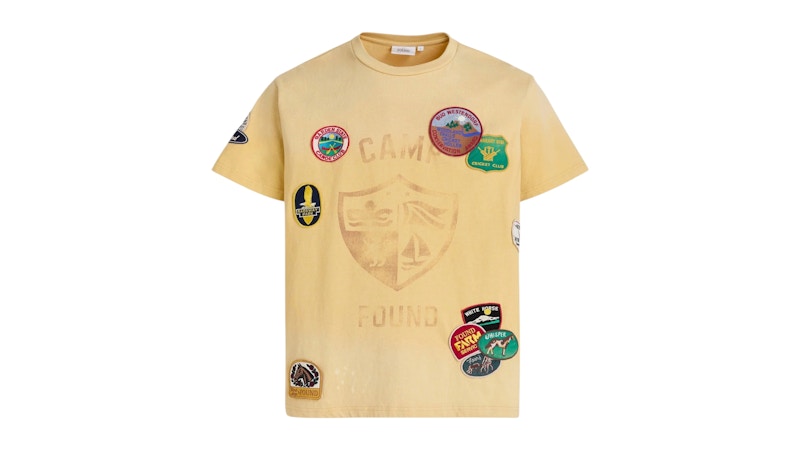 Found Embroidered Patches Camp Tee Yellow