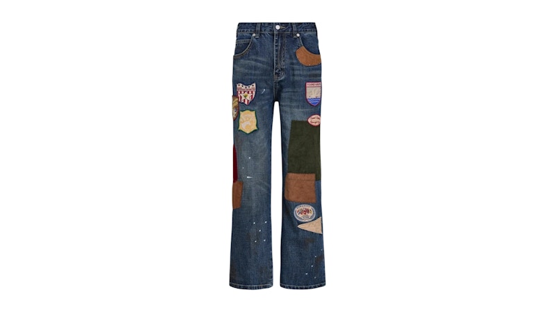 Found Patchwork Jeans Vintage Blue