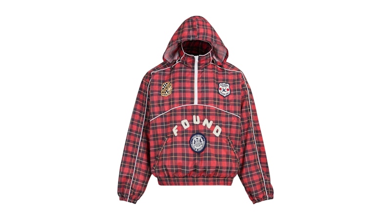 Veste de survêtement à carreaux rouge Found rouge