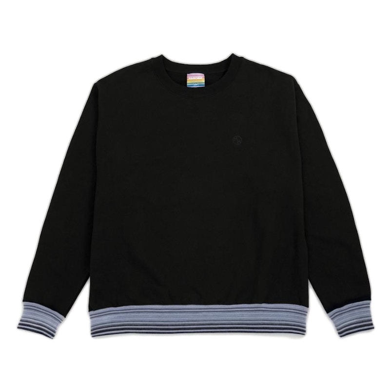 Fragment x Haroshi Border Stripe Rib Sweatshirt Black
