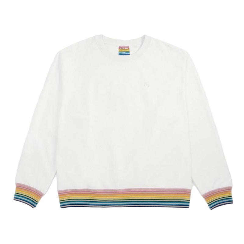 Fragment x Haroshi Border Stripe Rib Sweatshirt White
