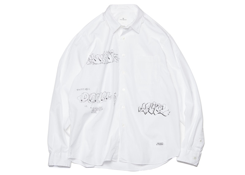 Fragment x Dondi White Graffiti Big Regular Collar Shirt