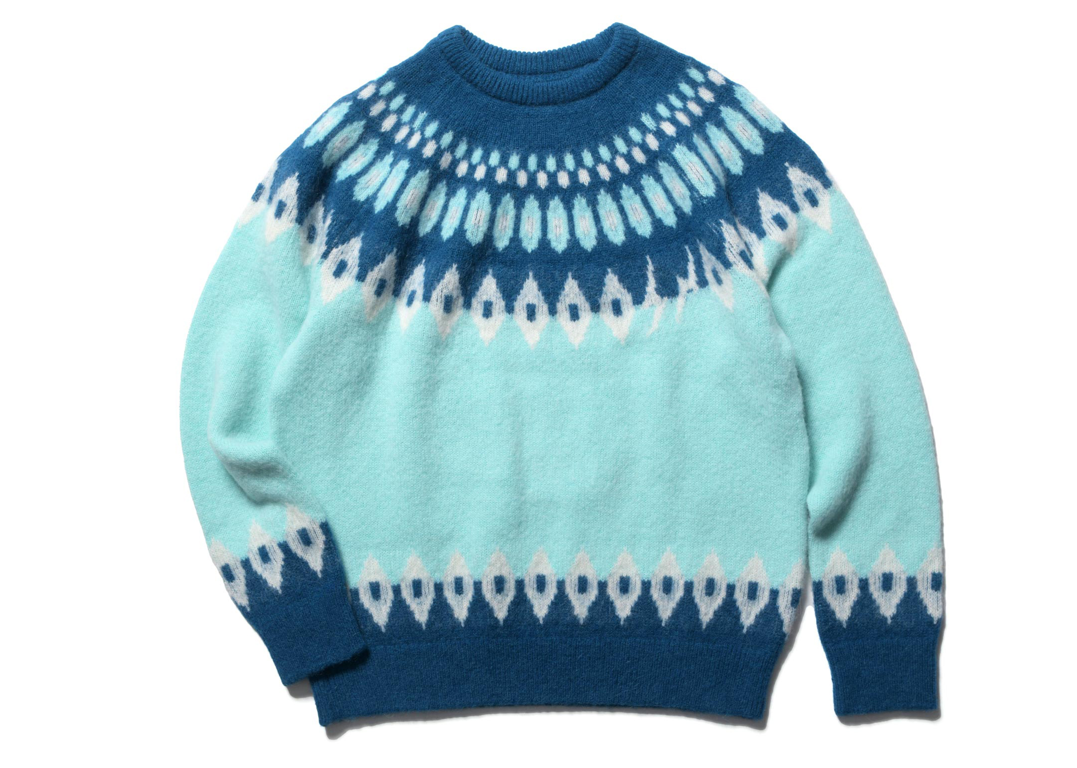 Fragment x uniform experiment Nordic Knit Sweater Blue Men's