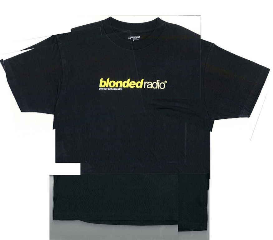 Pre-owned Frank Ocean Blonded Radio New Classic Logo T-shirt Black/bolt Yellow