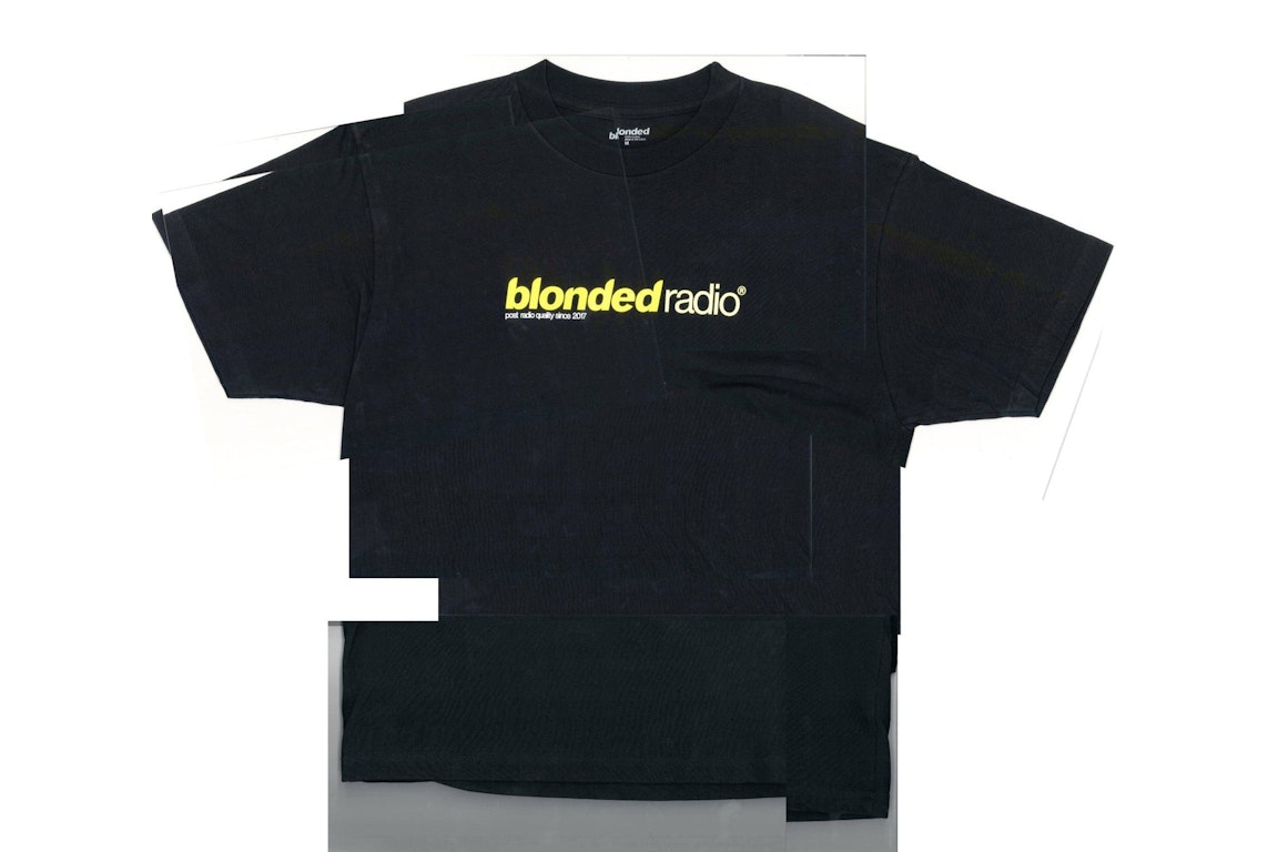 Pre-owned Frank Ocean Blonded Radio New Classic Logo T-shirt Black/bolt Yellow