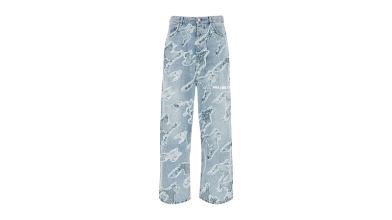 Free Refills Checks Distressed Denim Jeans Blue