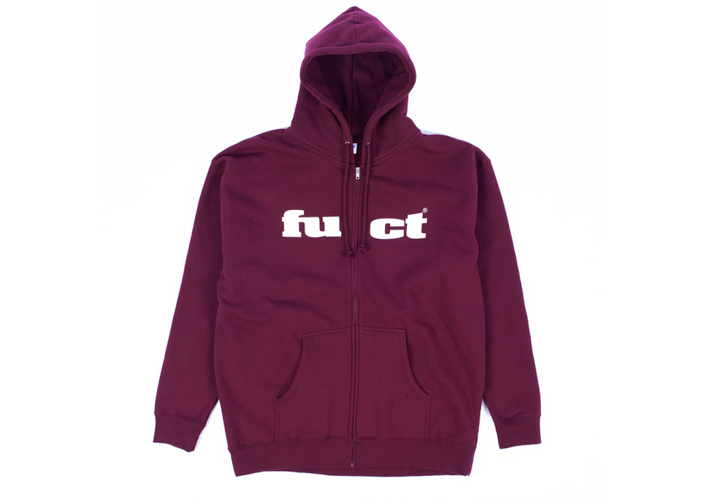Fuct OG Logo Zip Up Hoodie Burgundy Men's - SS19 - US Fuct OG Logo Zip Up Hoodie Burgundy Men's - SS19 - US