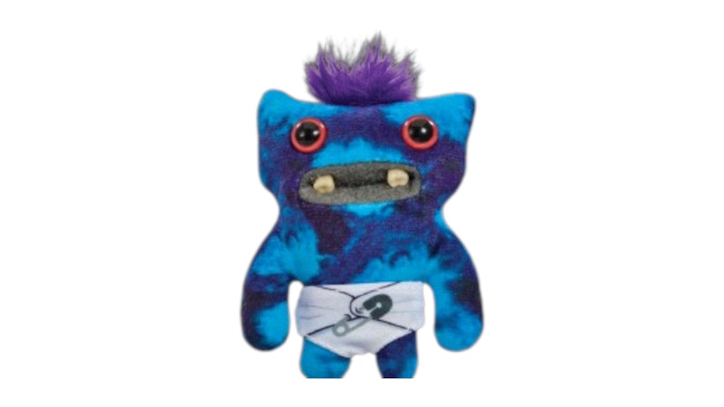 Pre-owned Fuggler Baby Fugg Wide Eyed Weirdo Blue Tie Dye Fleece Plush In Multi