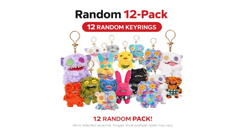 Fuggler Pack of 12 Zuru Fuggler Keyring 5 Inch Plush Toy Mystery