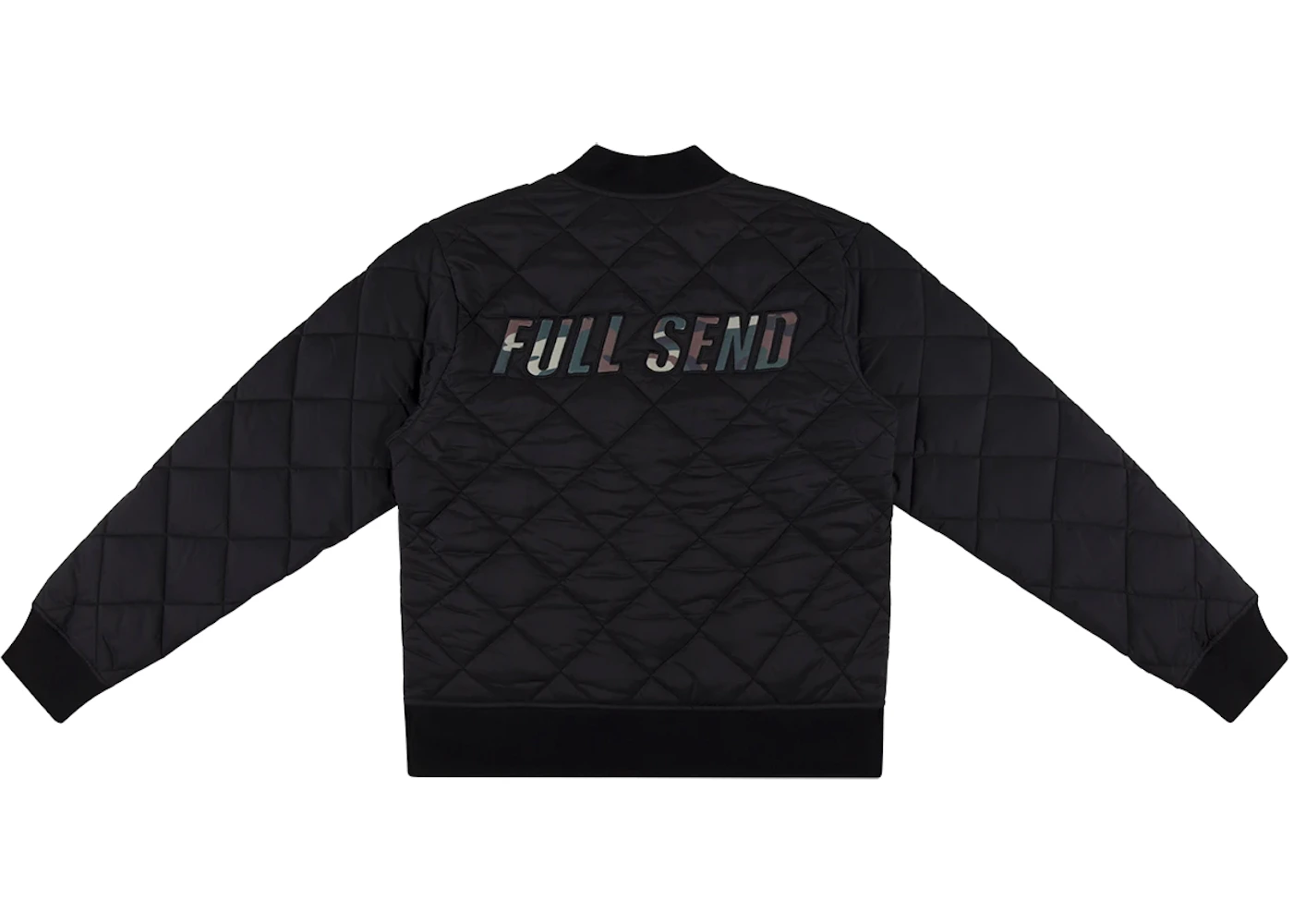 Full Send Camo Logo Quilted Jacket Black Men's - SS21 - US