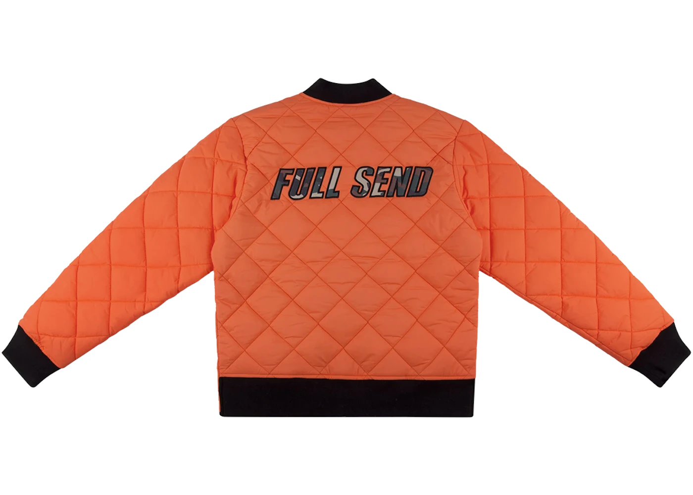 Full Send Camo Logo Quilted Jacket Orange Men's - SS21 - US