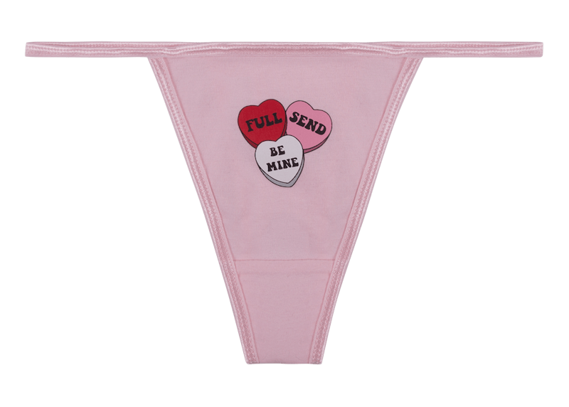 Full Send Candy Heart Thong Pink