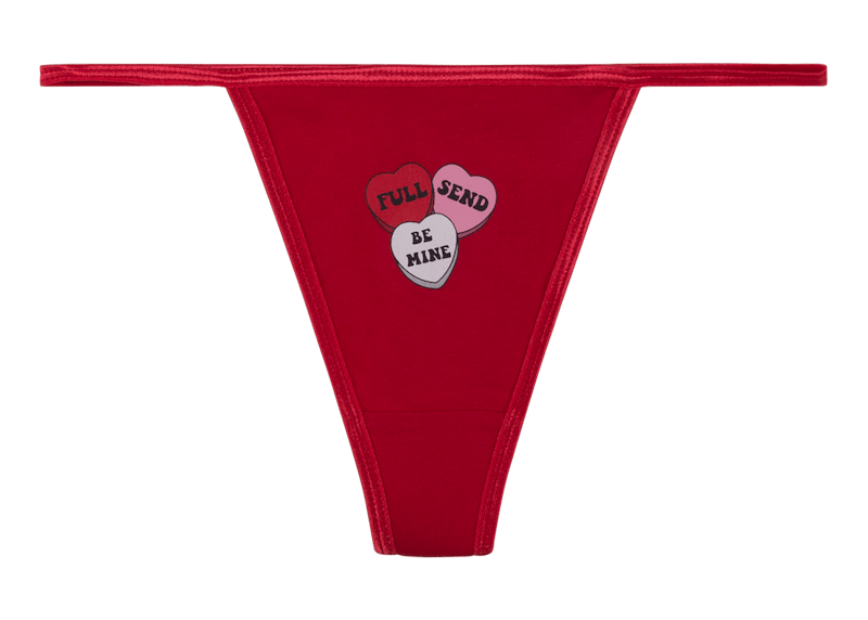 Full Send Candy Heart Thong Red