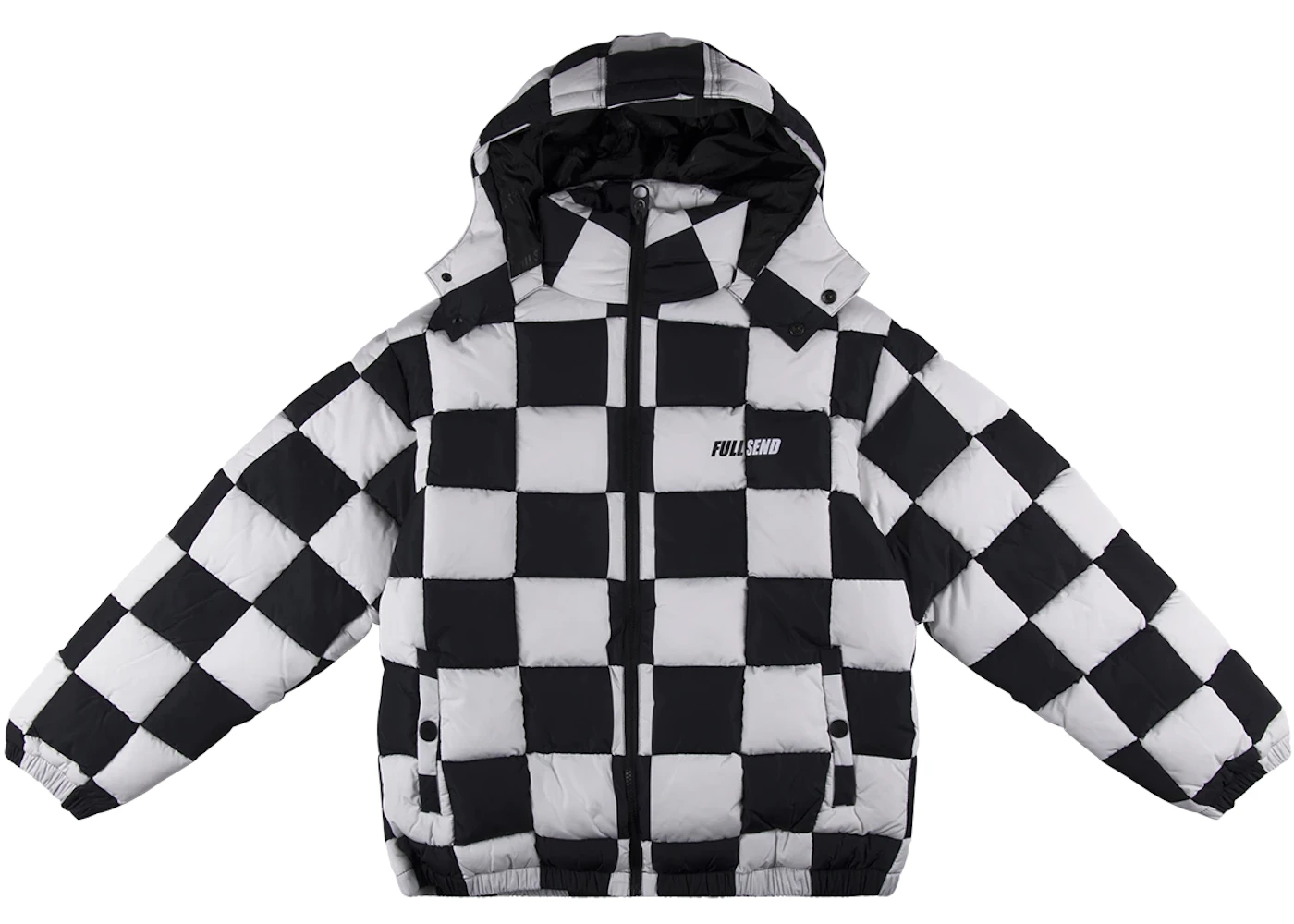 Full Send Checkered Quilt Puffer Jacket Black/White Men's - SS21 - GB