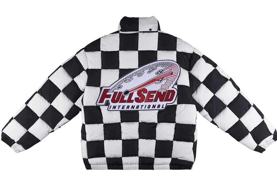 Full Send Checkered Quilt Puffer Jacket Black/White Men's - SS21 - US