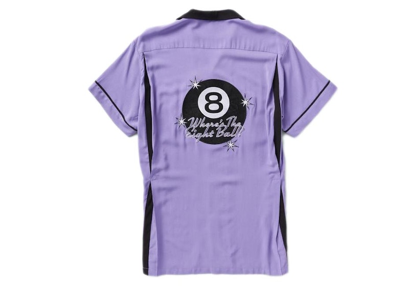 Full Send Eight Ball Bowling Shirt Purple Men's - SS21 - US