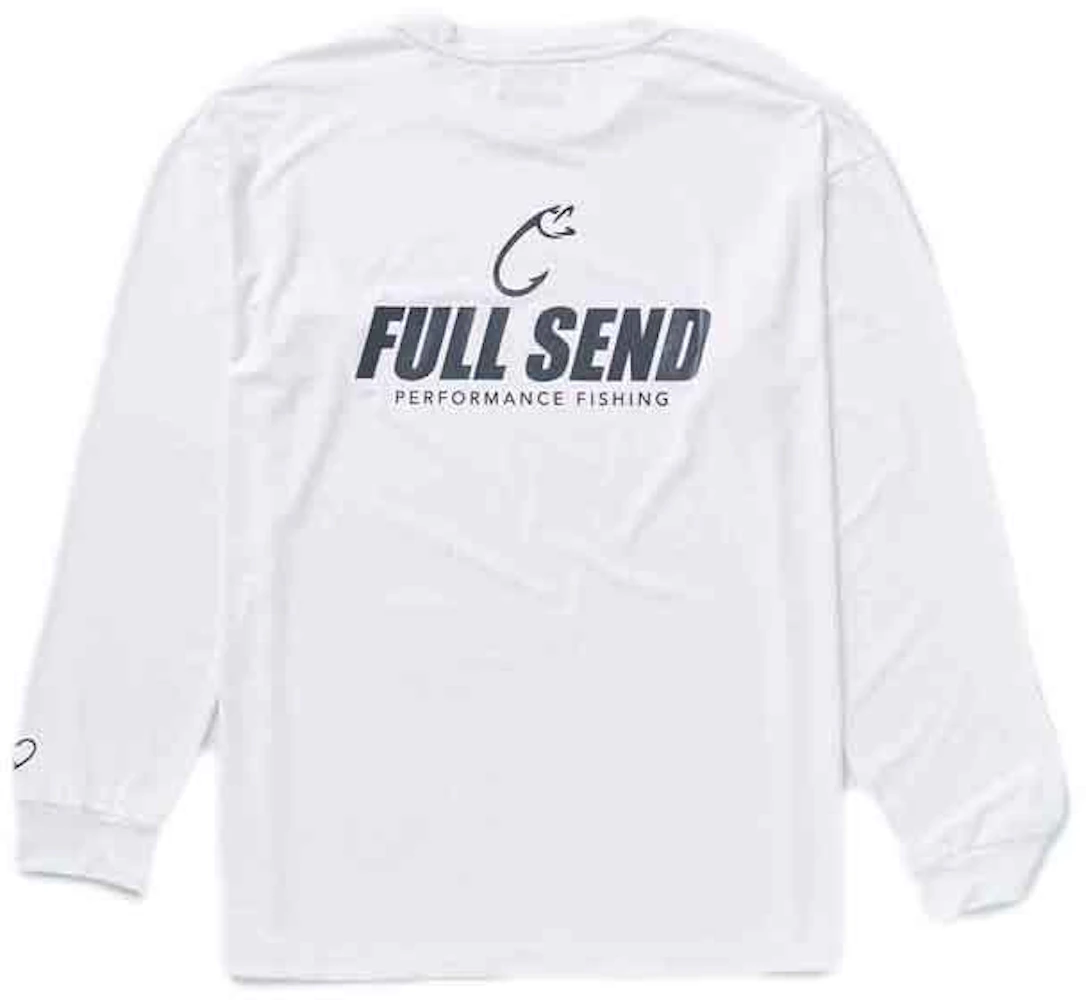 Full Send Fishing Performance Long Sleeve Shirt White Men's - SS21