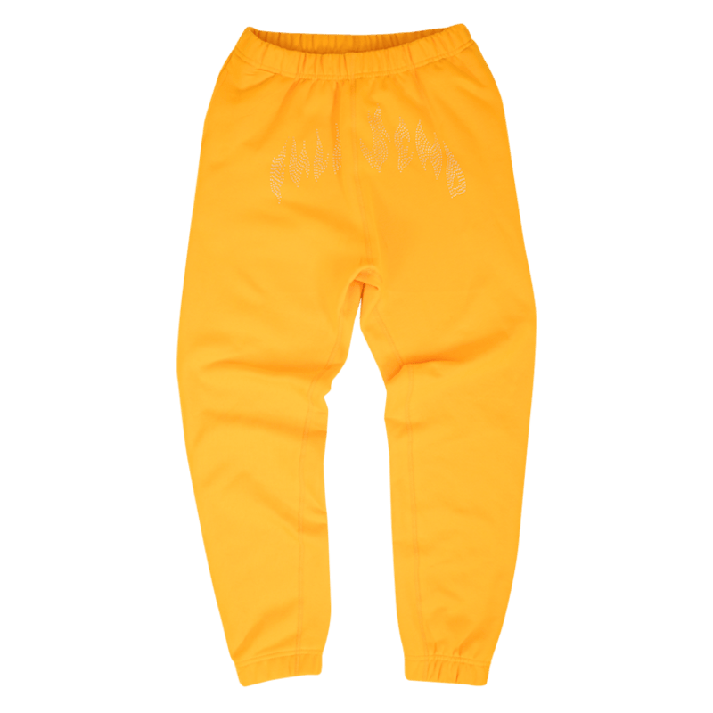 Full Send Full Send Rhinestone Sweatpants Yellow