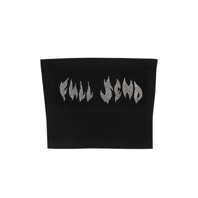 Full Send Full Send Rhinestone Tube Top Black