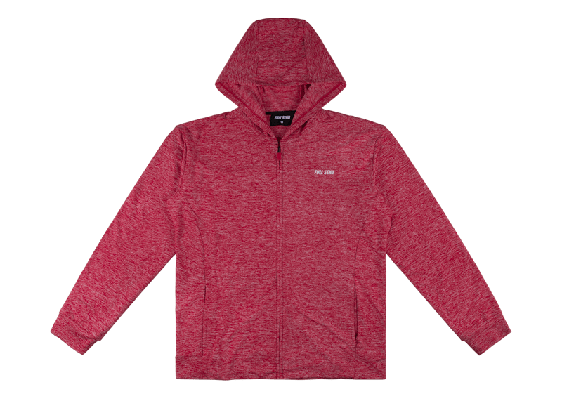 Full Send Full Zip Heather Hoodie Red