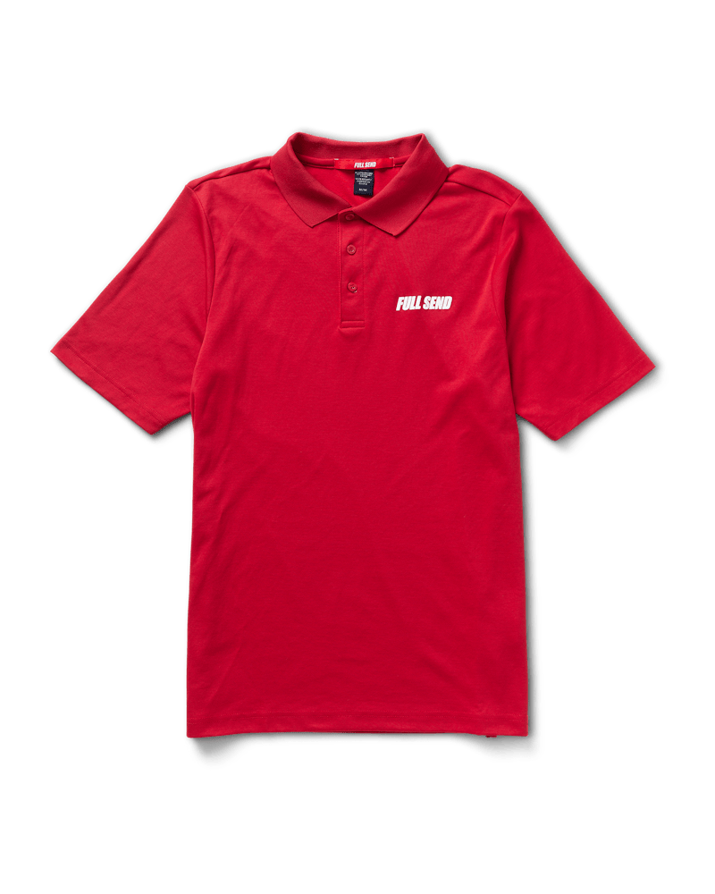 Full Send Golf Polo Red