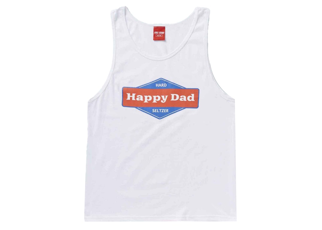 Pre-owned Full Send Happy Dad Tank White