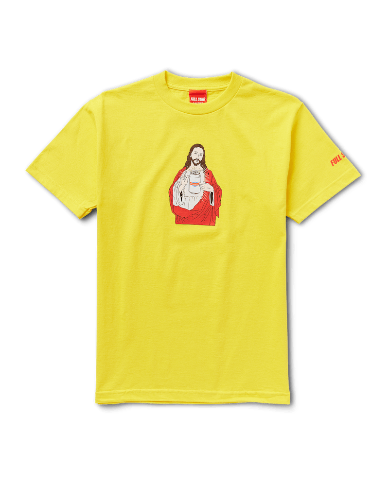 Full Send Happy Jesus T-shirt Yellow