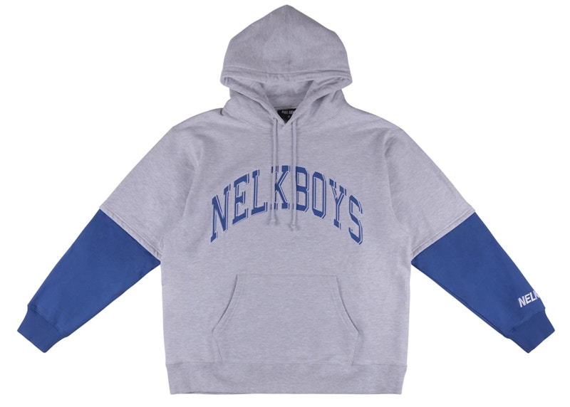 blue and gray hoodie