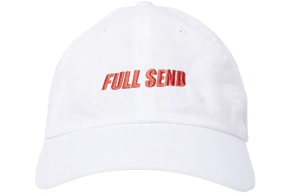 Full Send Logo Dad Hat White