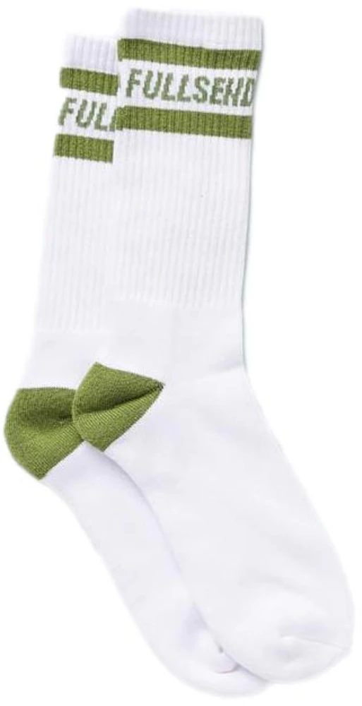 Full Send Logo Socks White/Green - SS21 - US