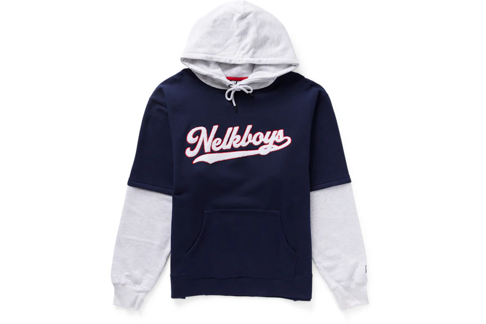 Full Send Nelk Boys 2 Tone Hoodie Navy Homme de la Collection