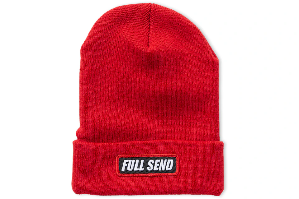 Full Send Patch Beanie Red