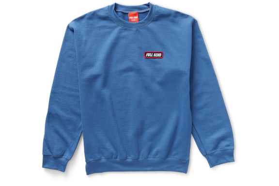Full Send Patch Crewneck Sweatshirt Light Blue