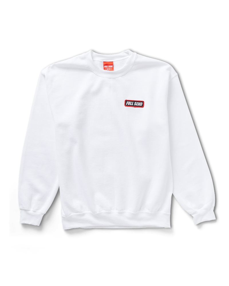 Full Send Patch Crewneck Sweatshirt White