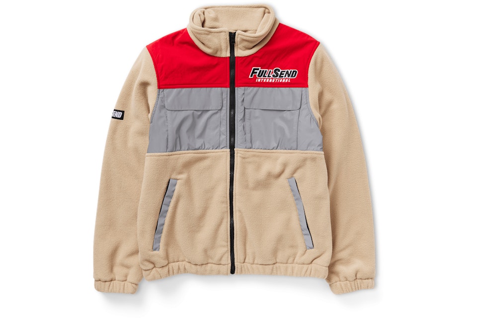 Full Send Polar Fleece Utility Jacket Beige