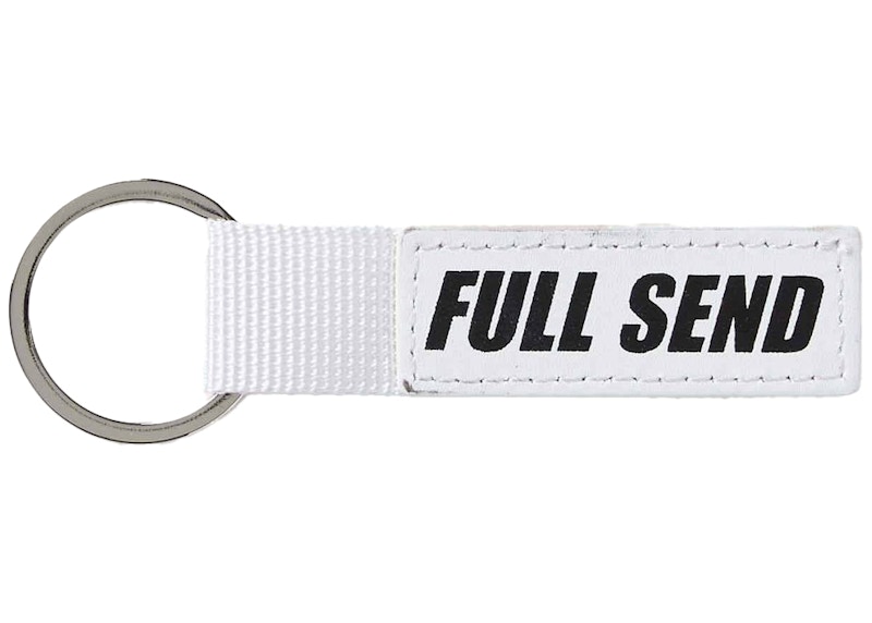Full Send Polyester Keychain White